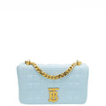Burberry Pale Blue Lola Quilted Mini Chain Bag