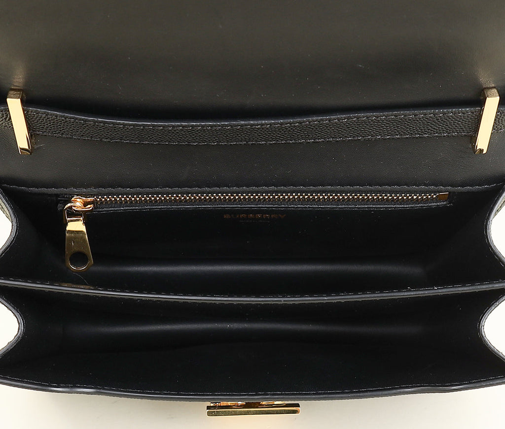 Burberry Black TB Logo Flap Small Bag