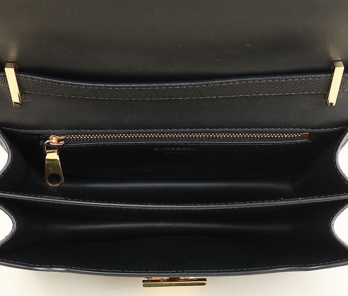 Burberry Black TB Logo Flap Small Bag