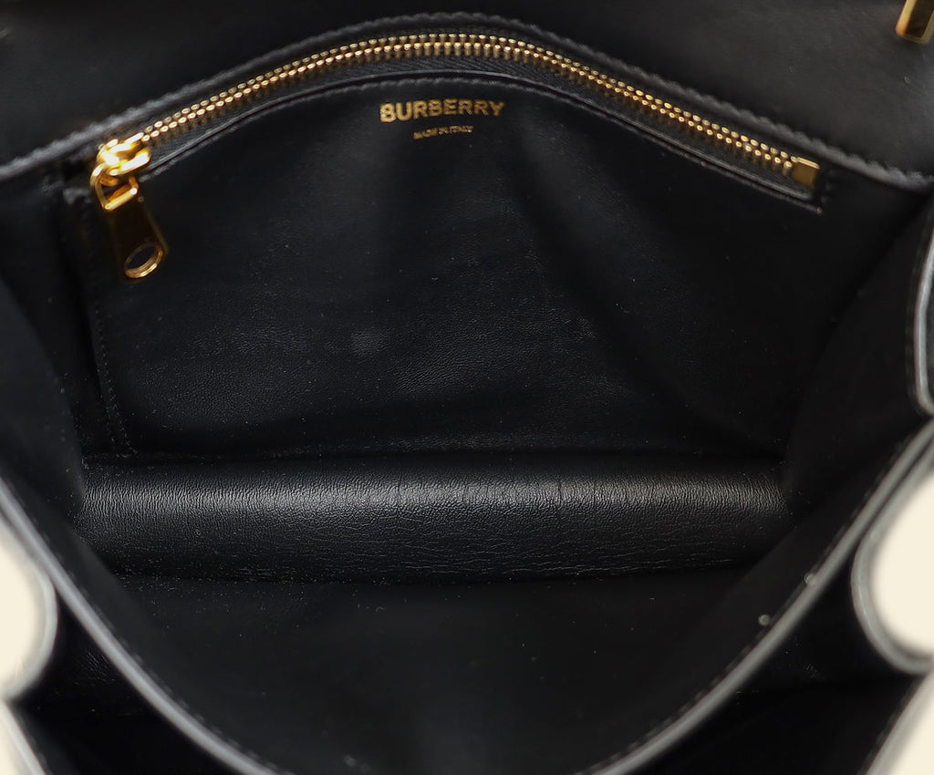 Burberry Black TB Logo Flap Small Bag