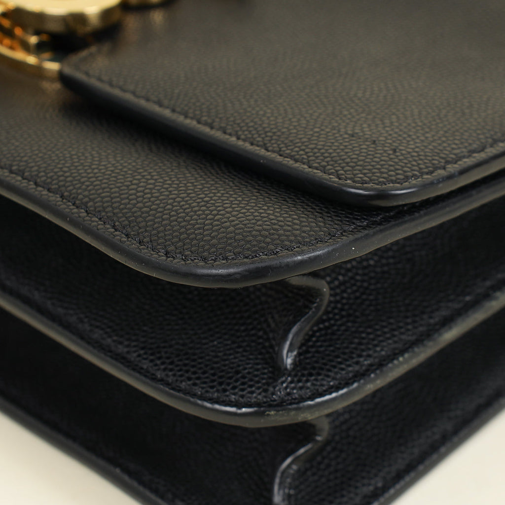 Burberry Black TB Logo Flap Small Bag