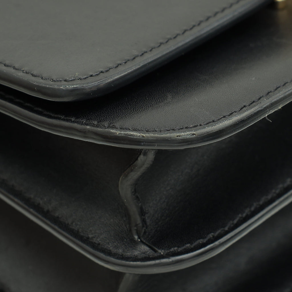 Burberry Black TB Logo Small Flap Bag
