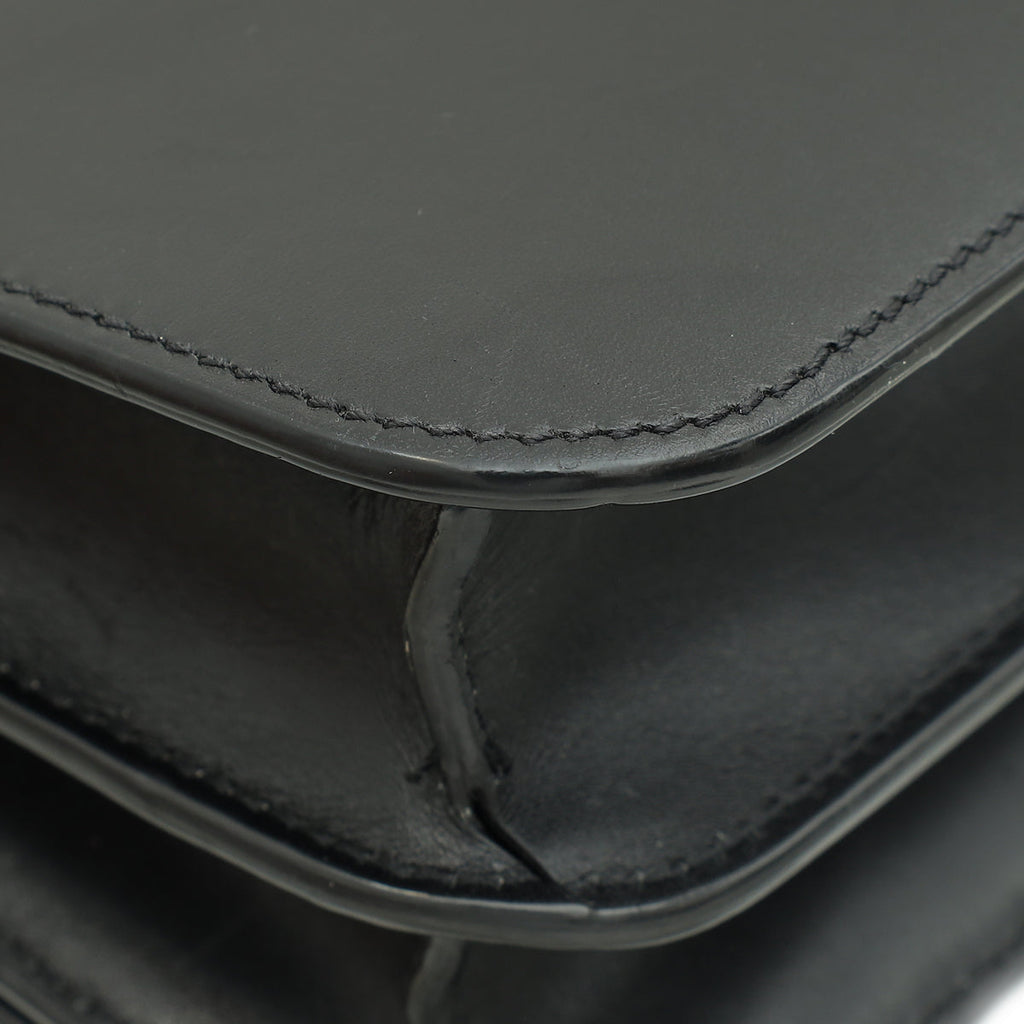Burberry Black TB Logo Small Flap Bag