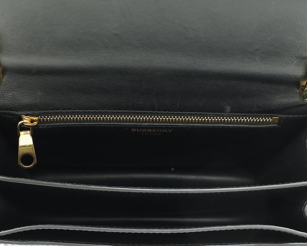 Burberry Black TB Logo Small Flap Bag