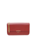 Burberry Burgundy Embossed Logo Wallet on Chain
