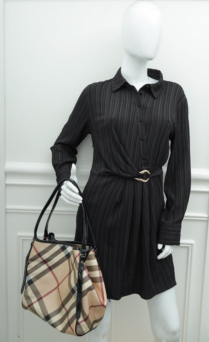Burberry Bicolor Nova Check Canterbury Tote Bag