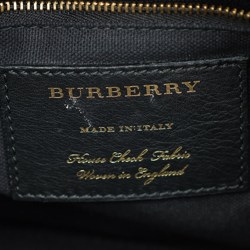 Burberry Bicolor House Check Small Convertible Alchester Bag