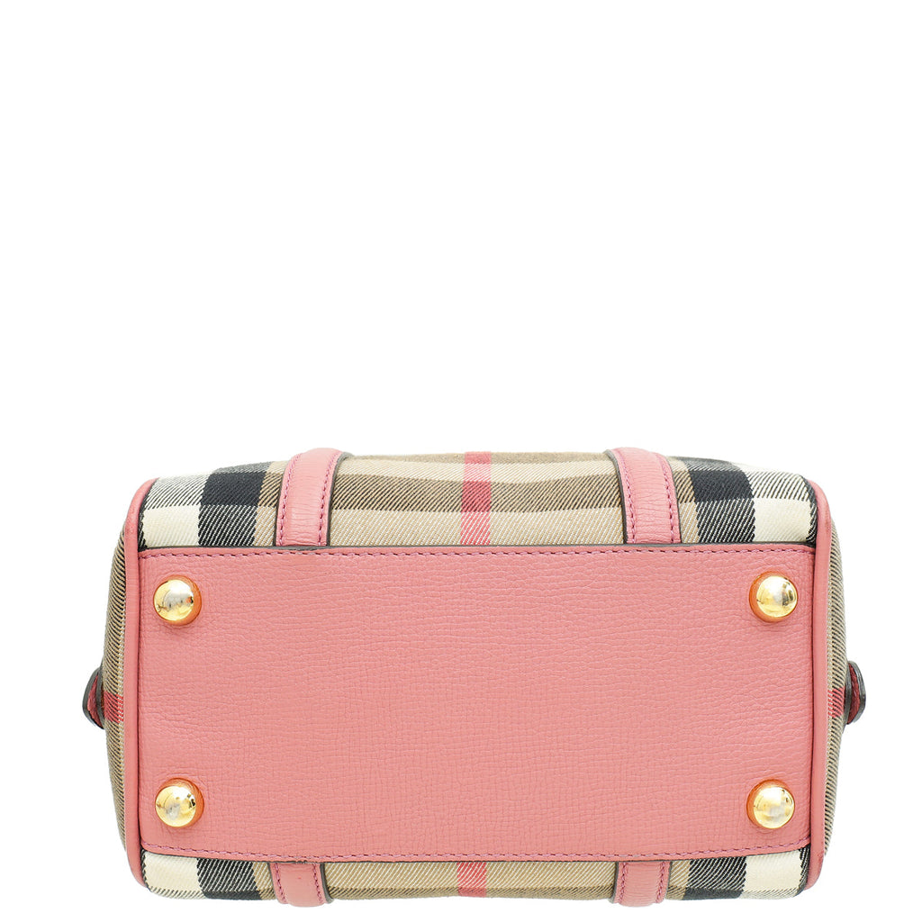 Burberry Bicolor House Check Small Convertible Alchester Bag