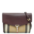 Burberry Burgundy House Check Macken Crossbody Bag