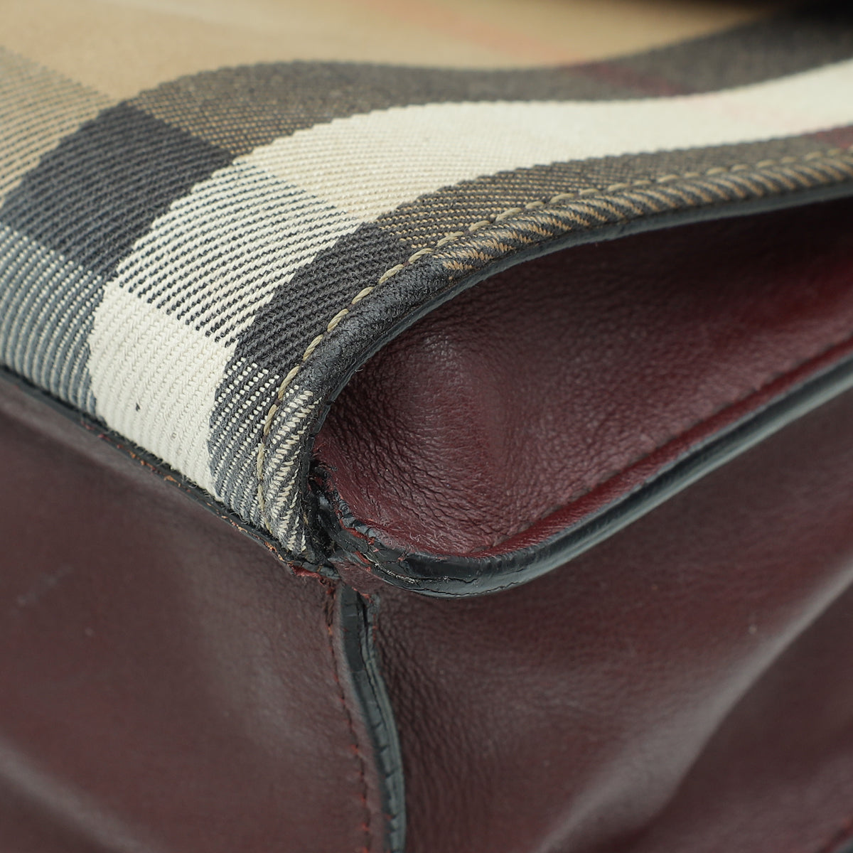 Burberry Burgundy House Check Macken Crossbody Bag