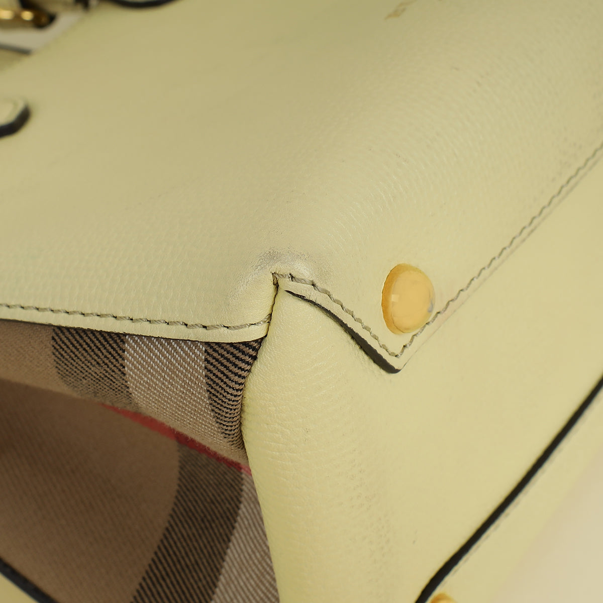 Burberry Light Yellow Banner Mini Tote Bag