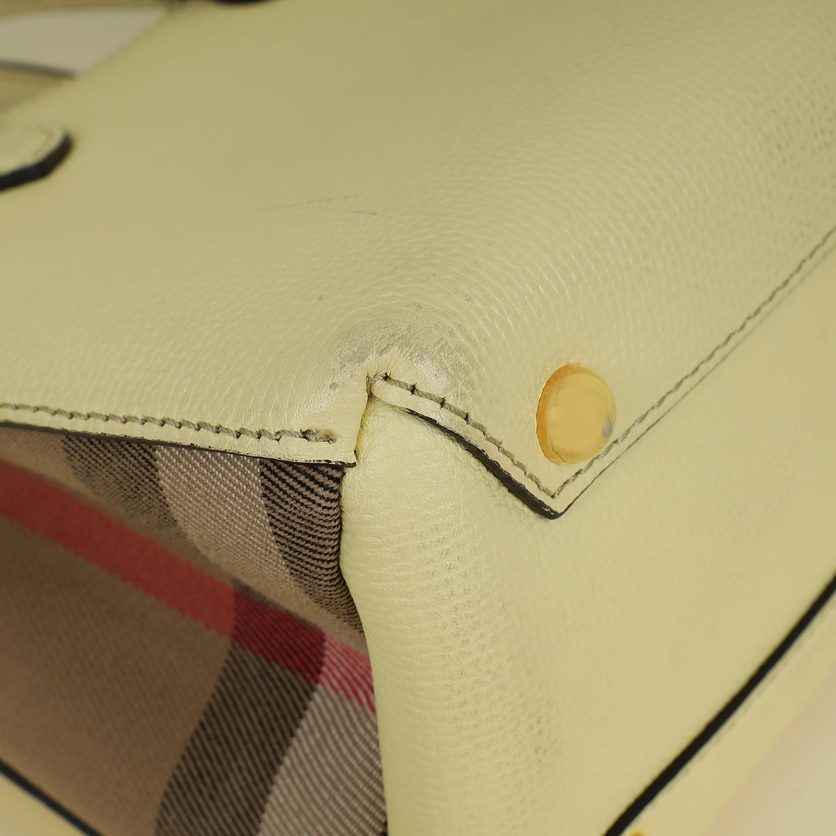 Burberry Light Yellow Banner Mini Tote Bag