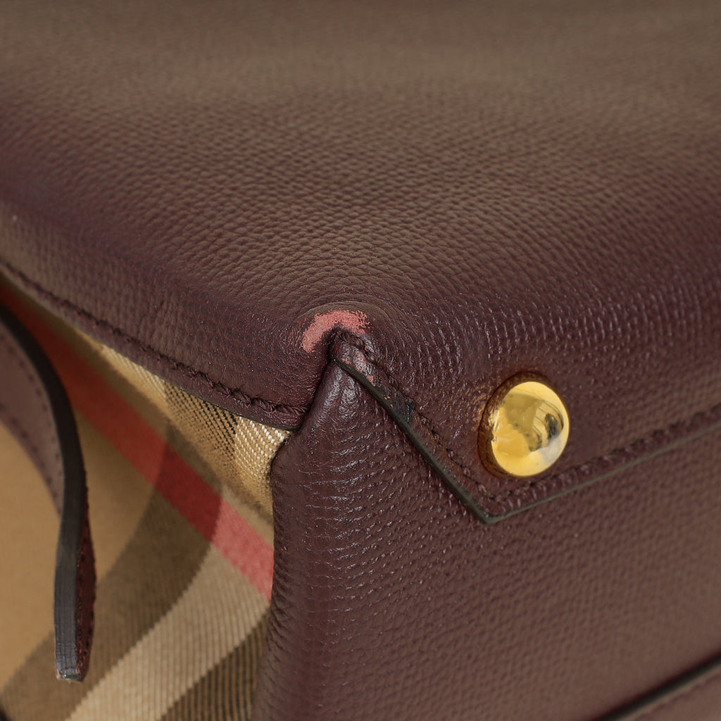 Burberry Burgundy Camberley Top Handle Bag