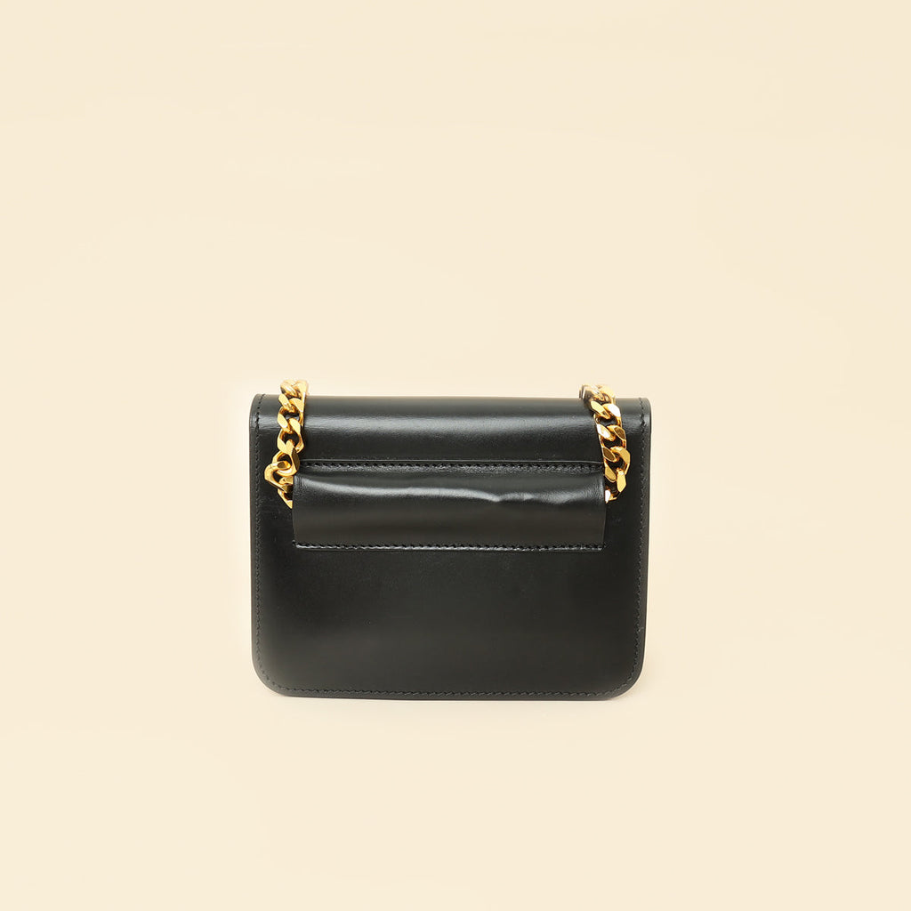 Burberry Black TB Logo Chain Belt Bag