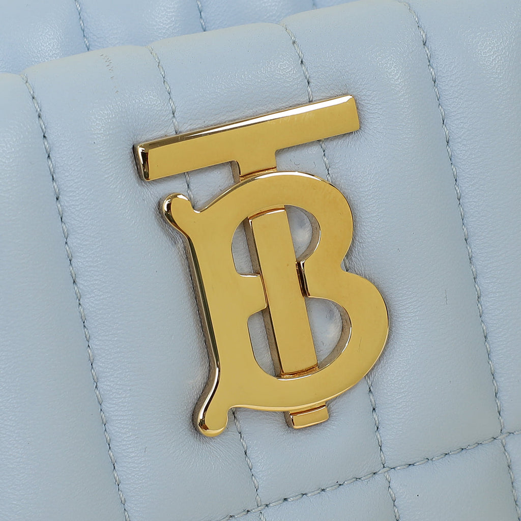 Burberry Pale Blue Lola Small Quilted Shoulder Bag