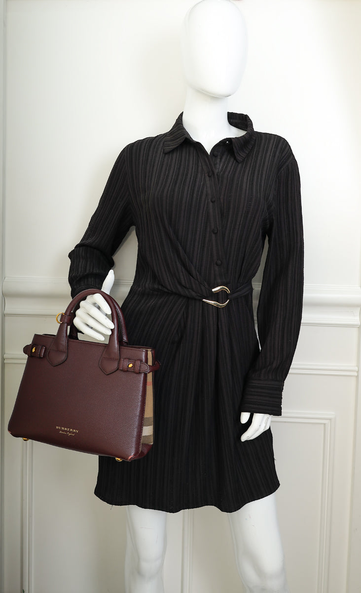 Burberry Bicolor Banner Tote Small Bag