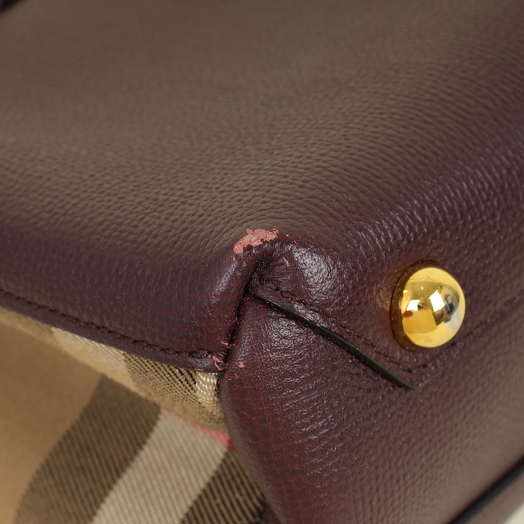 Burberry Bicolor Banner Tote Small Bag