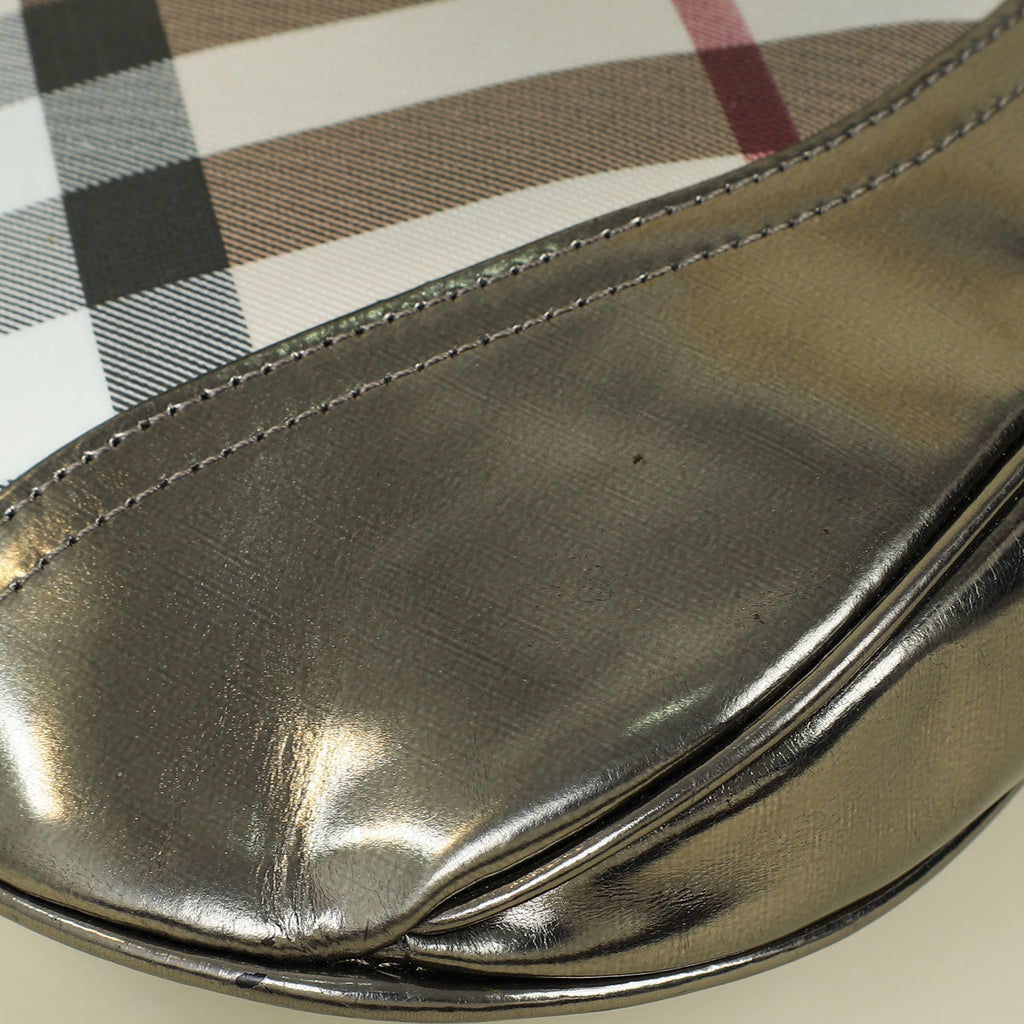 Burberry Bicolor Nova Check Brook Hobo Bag