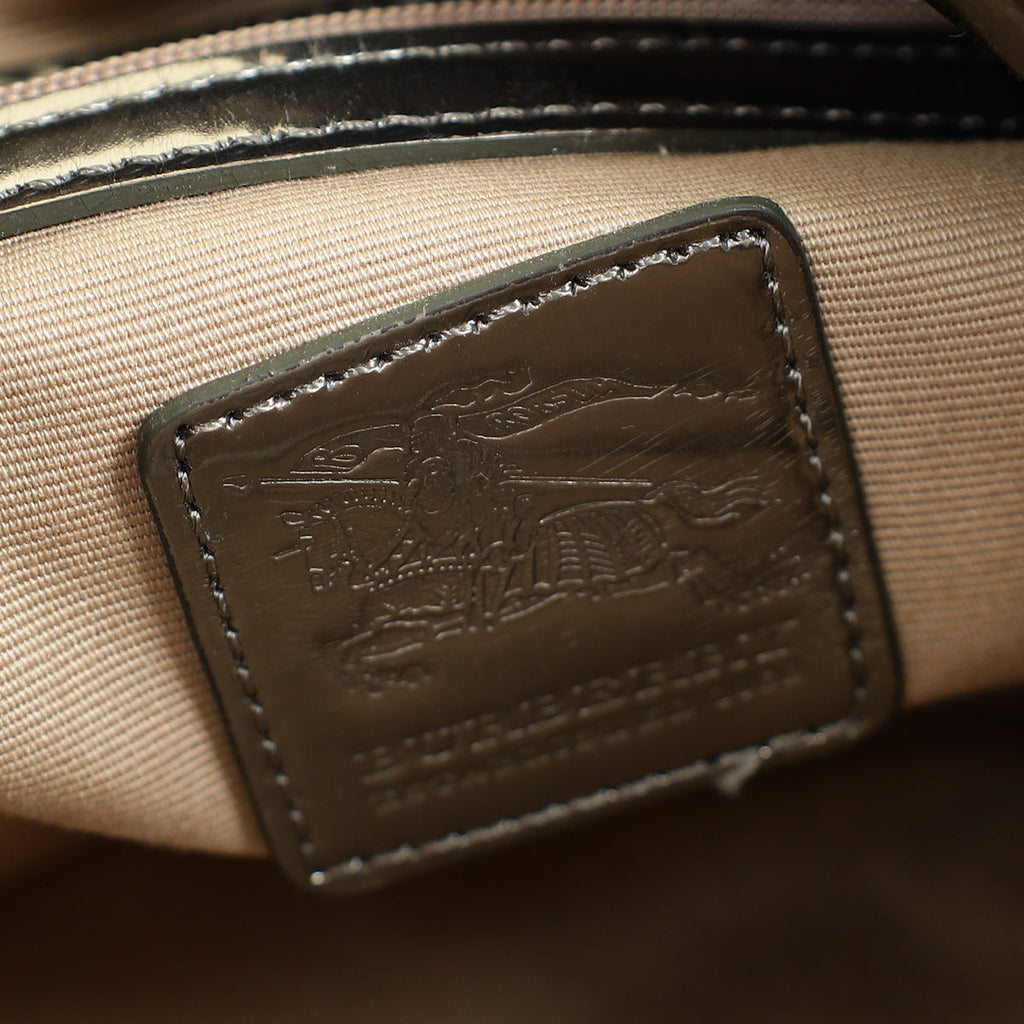 Burberry Bicolor Nova Check Brook Hobo Bag