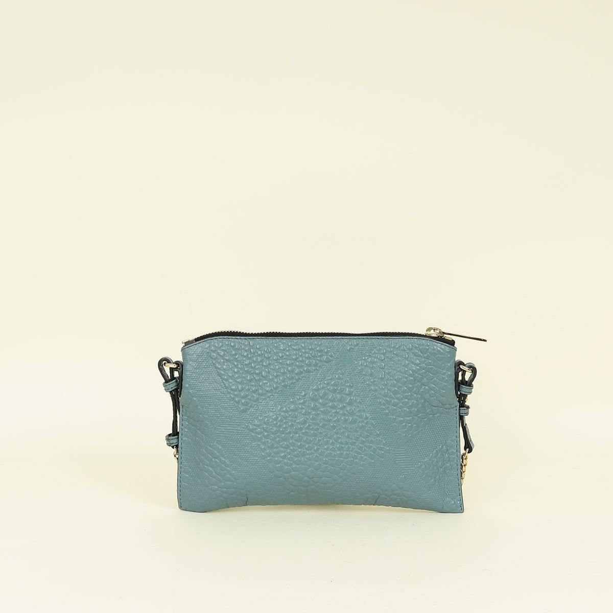 Burberry Blue Grey Heritage Grained Chichester Crossbody Bag