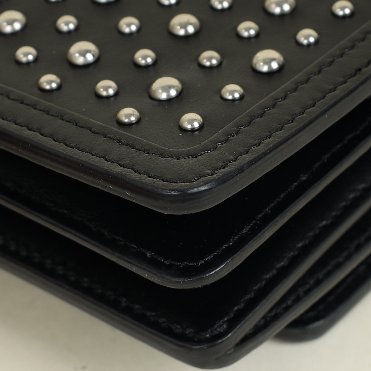 Burberry Black TB Logo Studded Mini Chain Bag