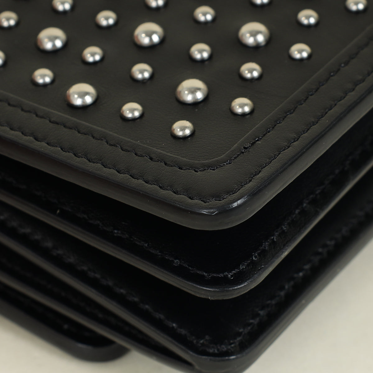 Burberry Black TB Logo Studded Mini Chain Bag