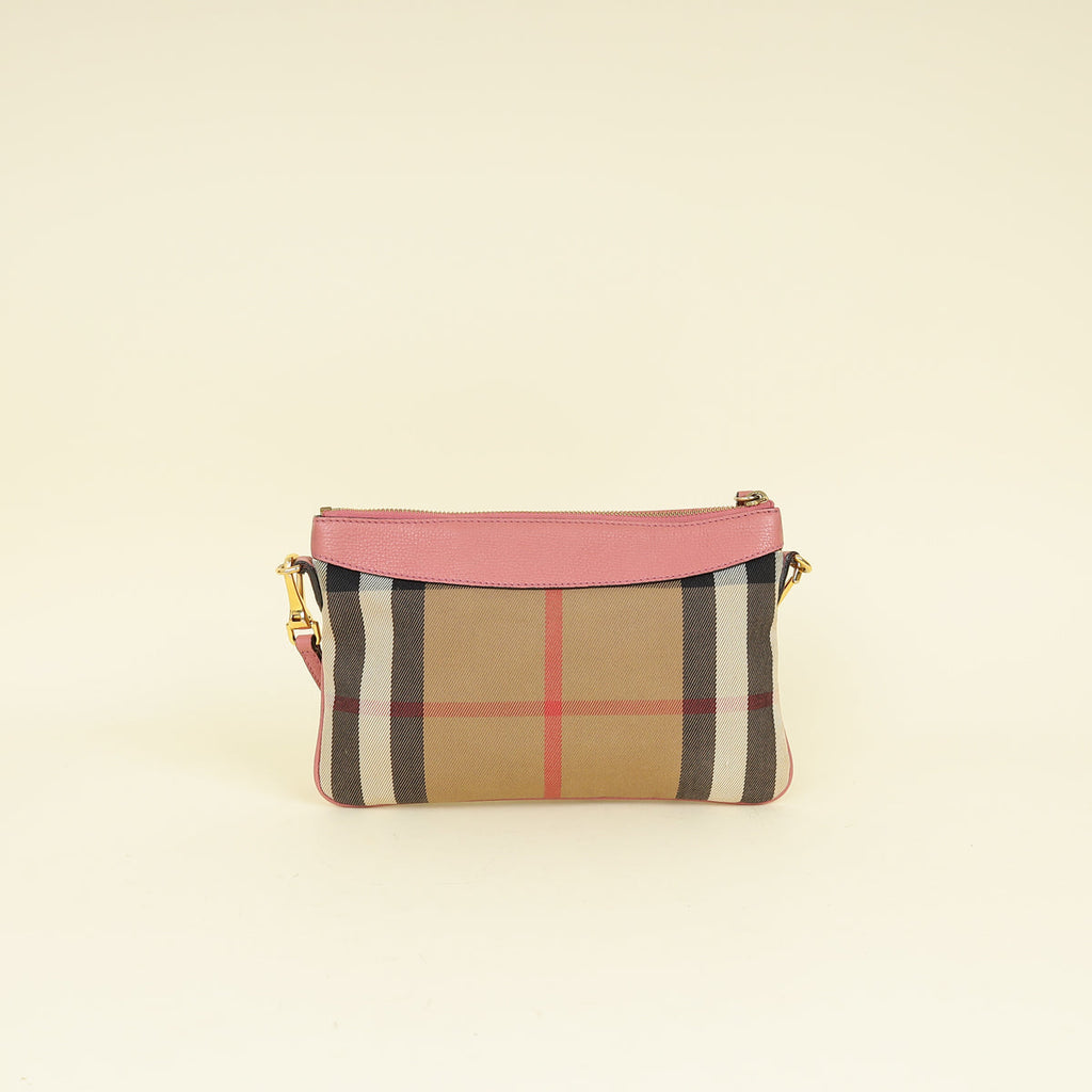 Burberry Bicolor House Check Derby Peyton Crossbody Bag