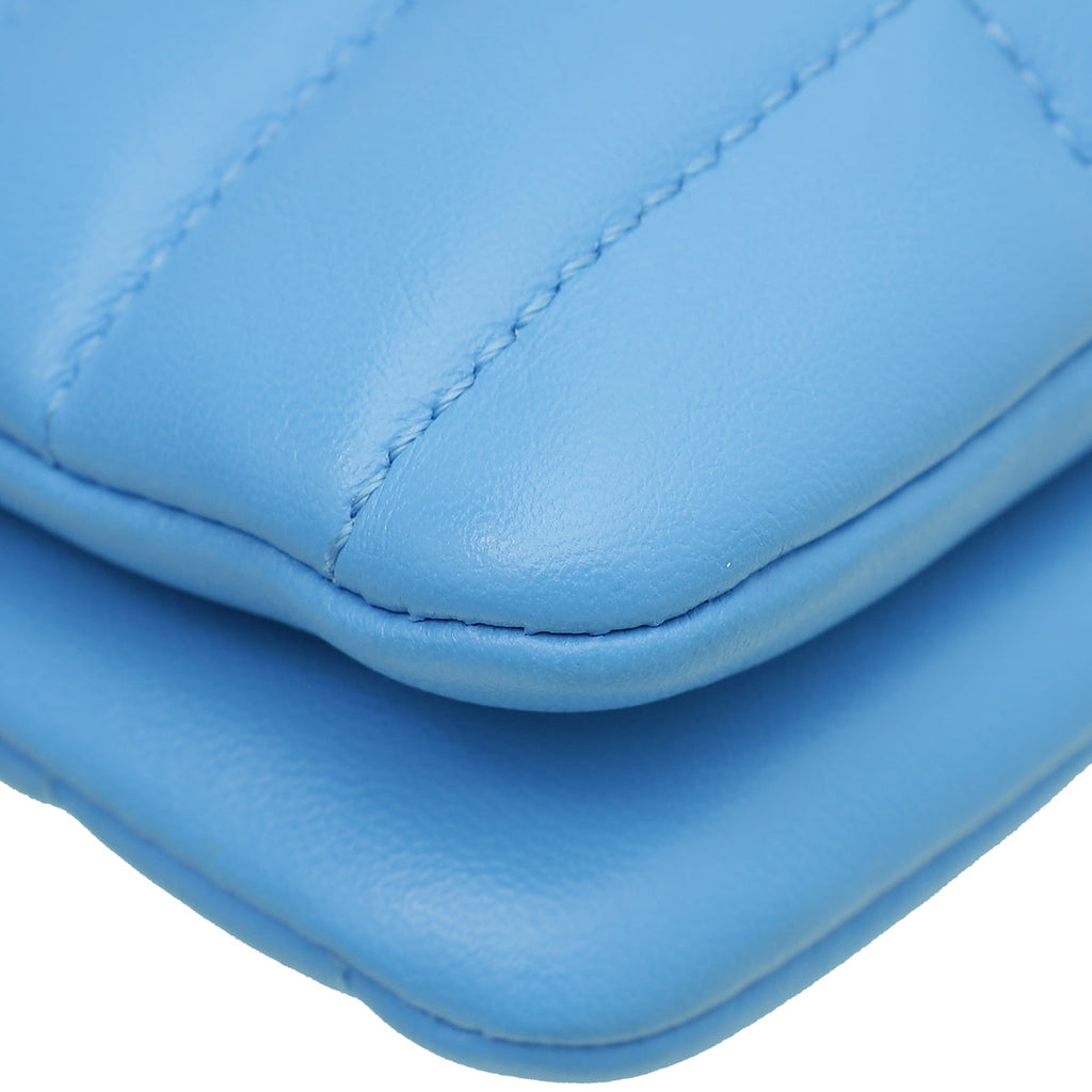 Burberry Bright Sky Blue Lola Double Pouch Crossbody Bag