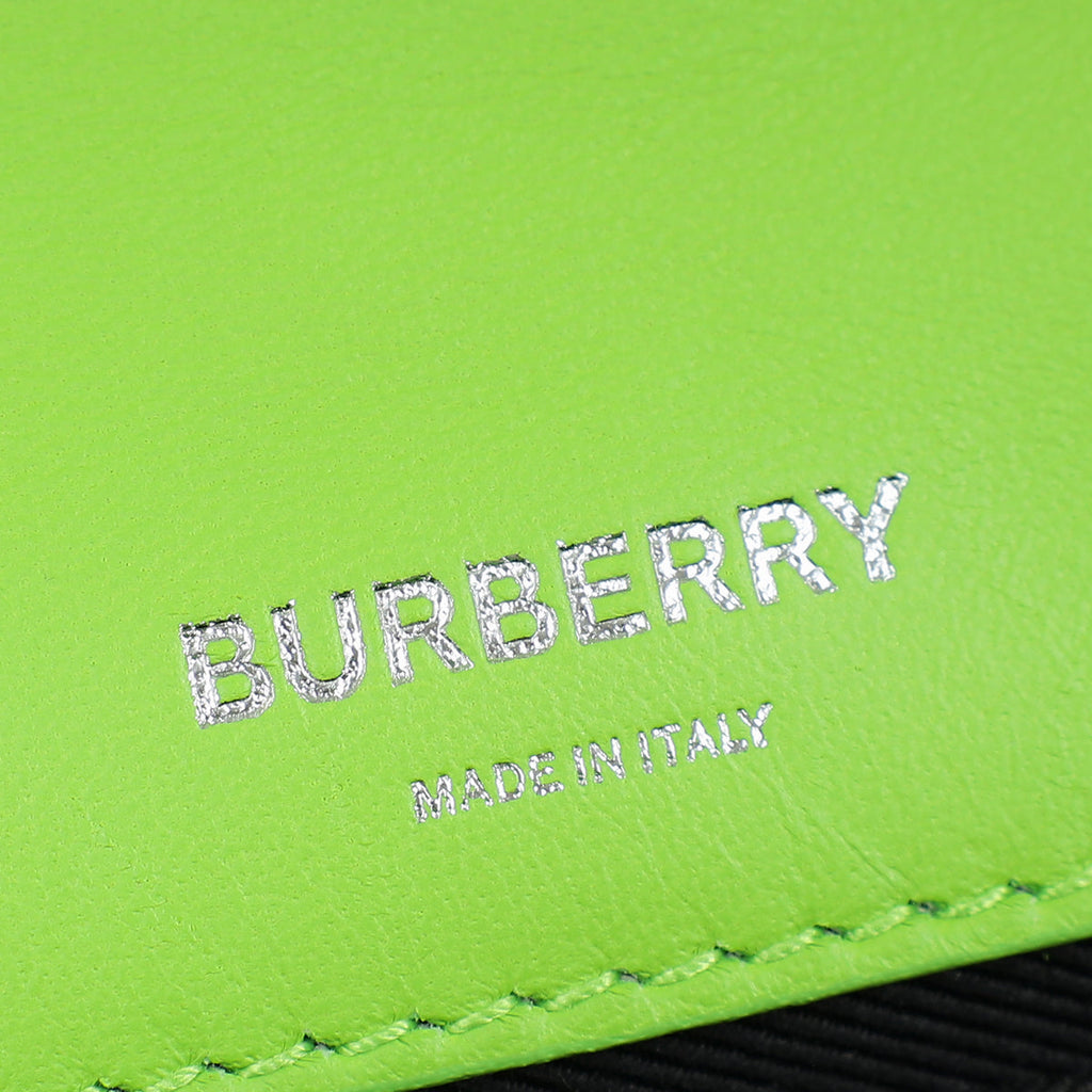Burberry Brilliant Green Quilted Lola Small Flap Chain Bag