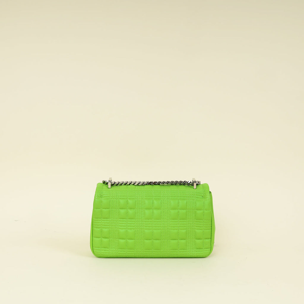 Burberry Brilliant Green Quilted Lola Small Flap Chain Bag