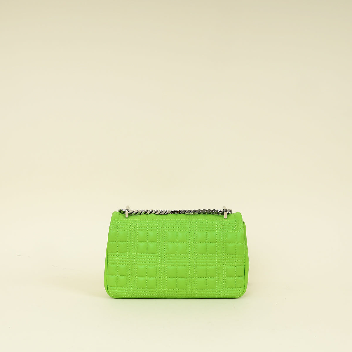 Burberry Brilliant Green Quilted Lola Small Flap Chain Bag