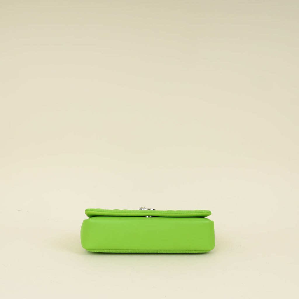 Burberry Brilliant Green Quilted Lola Small Flap Chain Bag