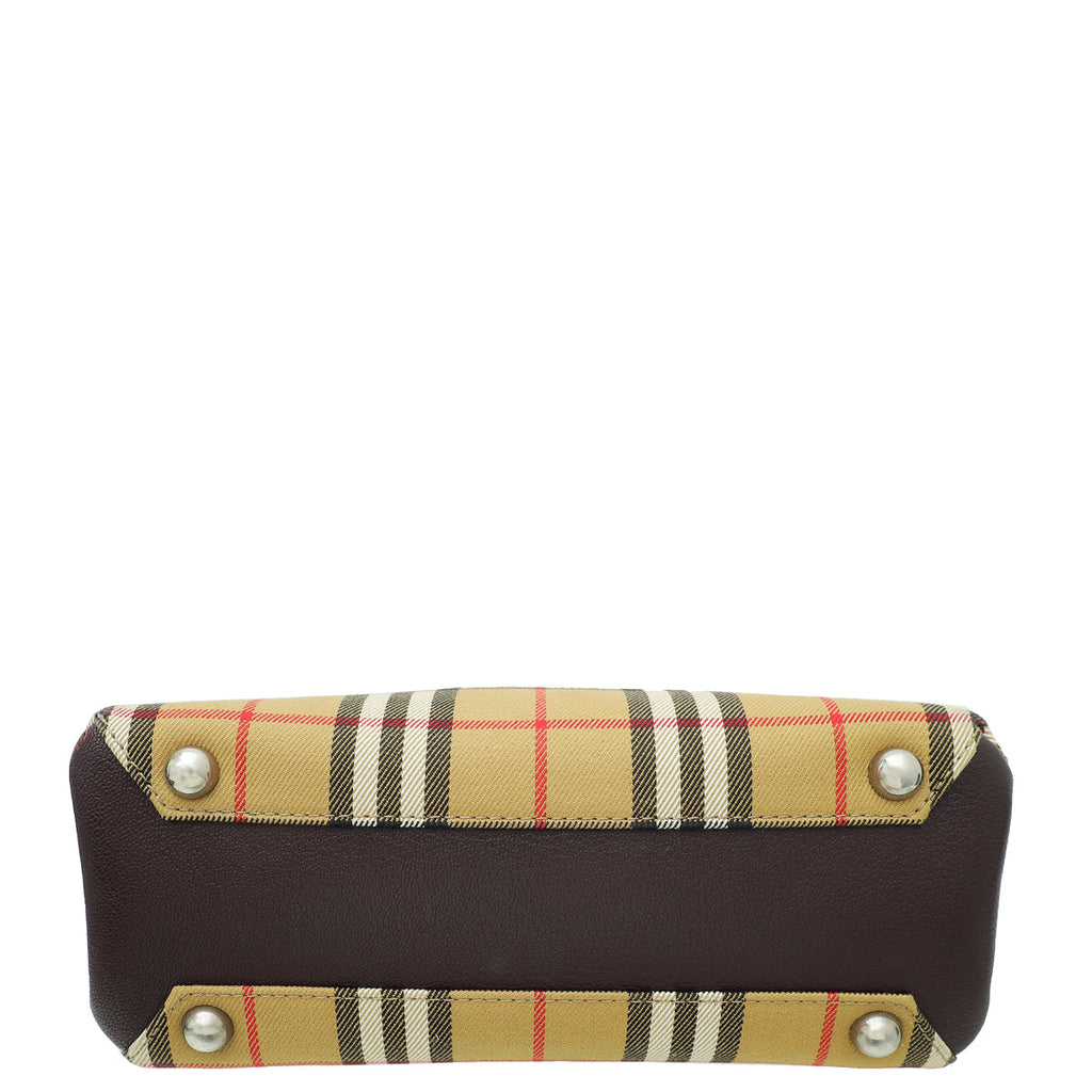 Burberry Bicolor Haymarket Banner Small Tote Bag