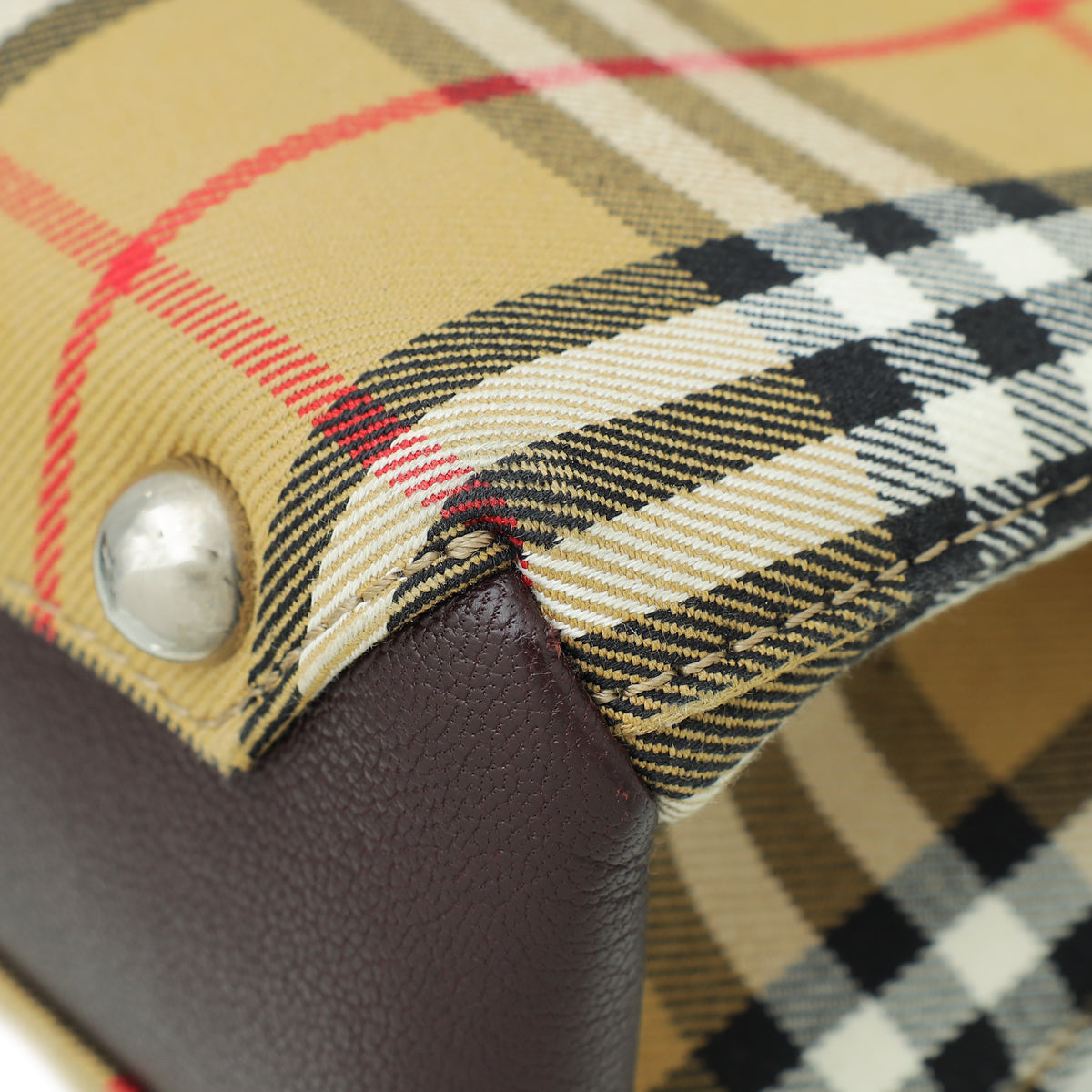 Burberry Bicolor Haymarket Banner Small Tote Bag