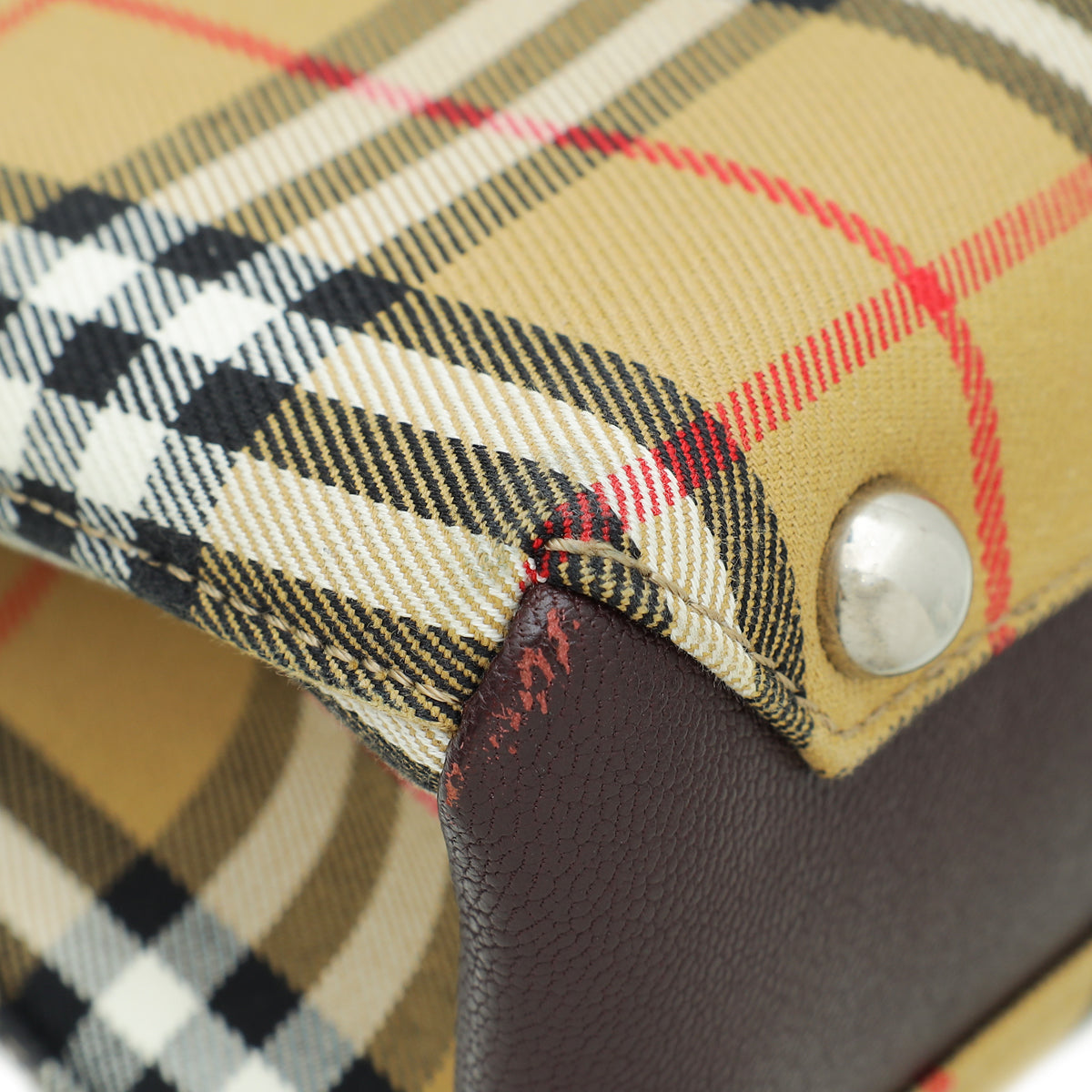 Burberry Bicolor Haymarket Banner Small Tote Bag