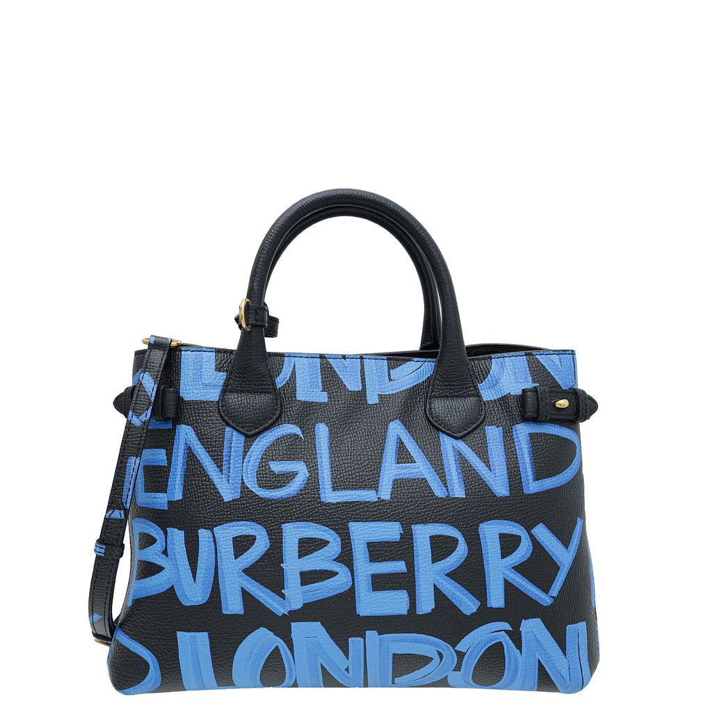 Burberry Bicolor Graffiti Banner Tote Medium Bag