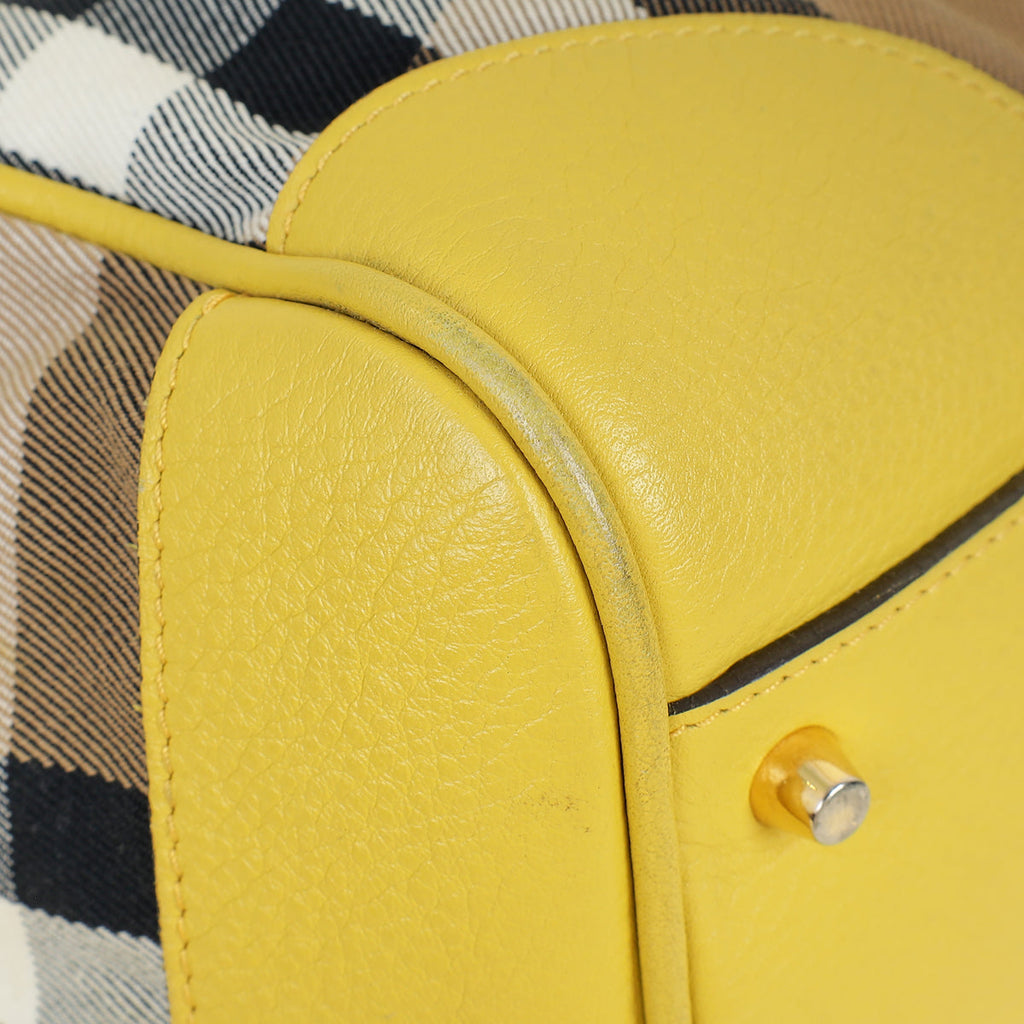 Burberry Bicolor House Check Canterbury Tote Bag