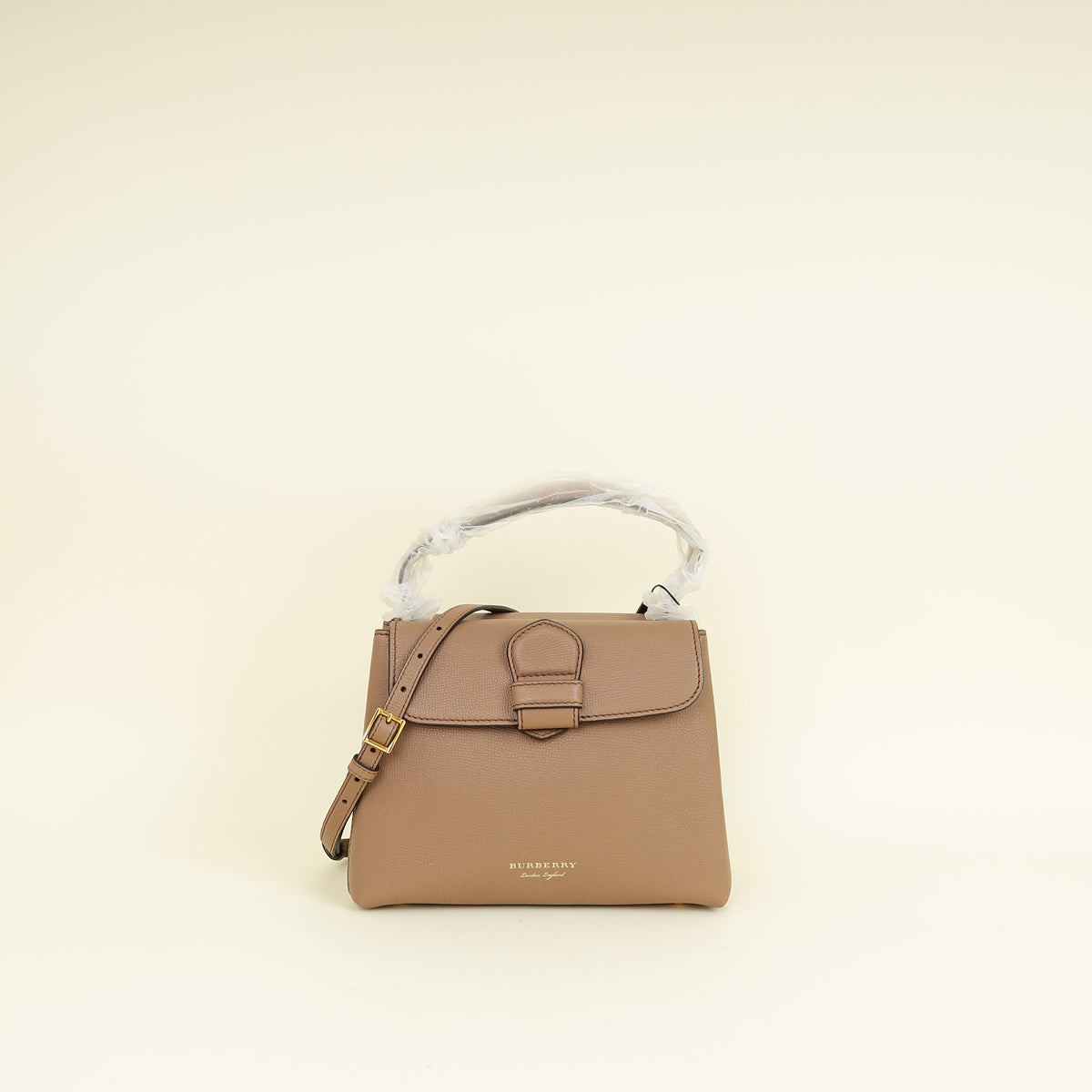 Burberry Dark Sand Camberley Small Top Handle Bag