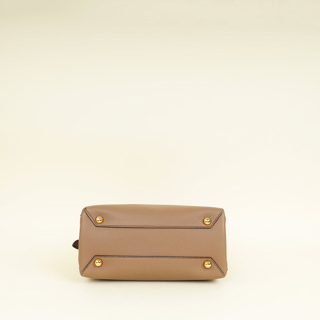 Burberry Dark Sand Camberley Small Top Handle Bag