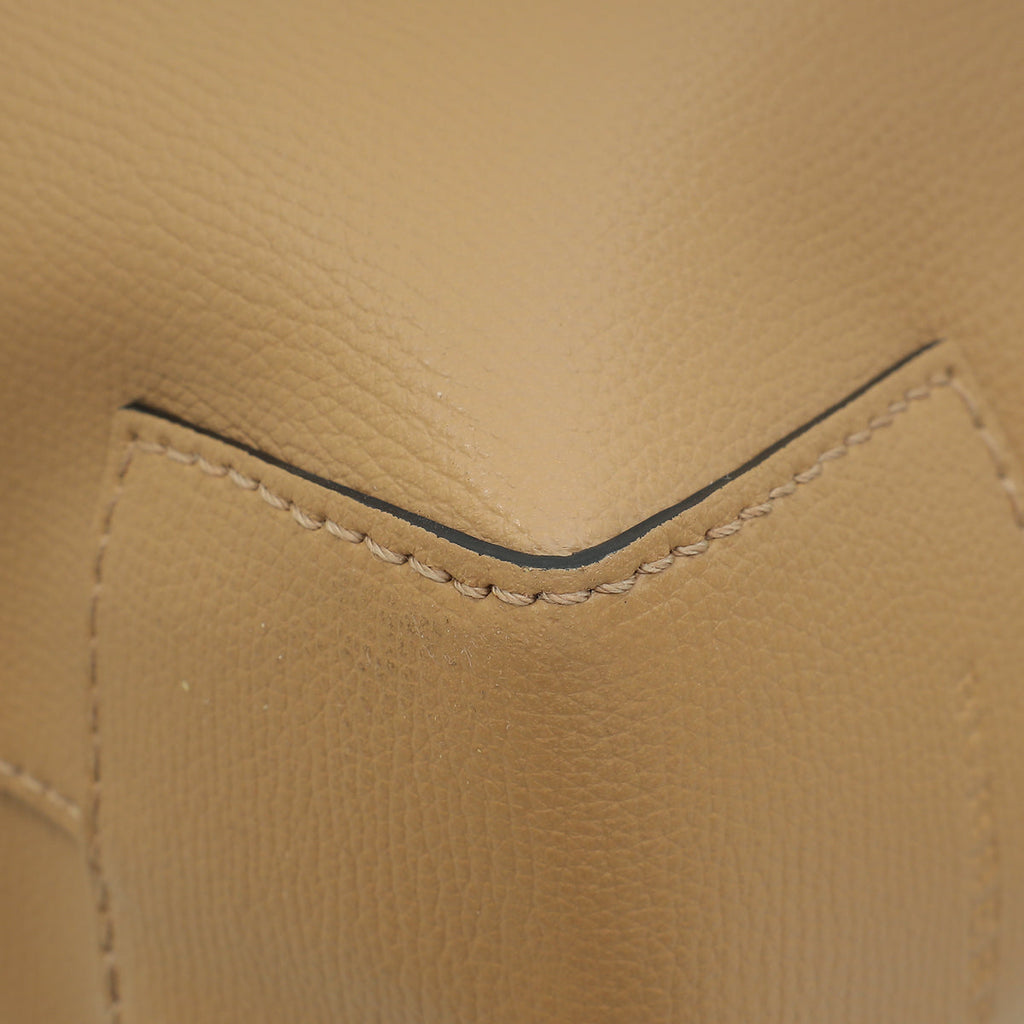 Burberry Light Camel Embossed Crest Large Tote Bag