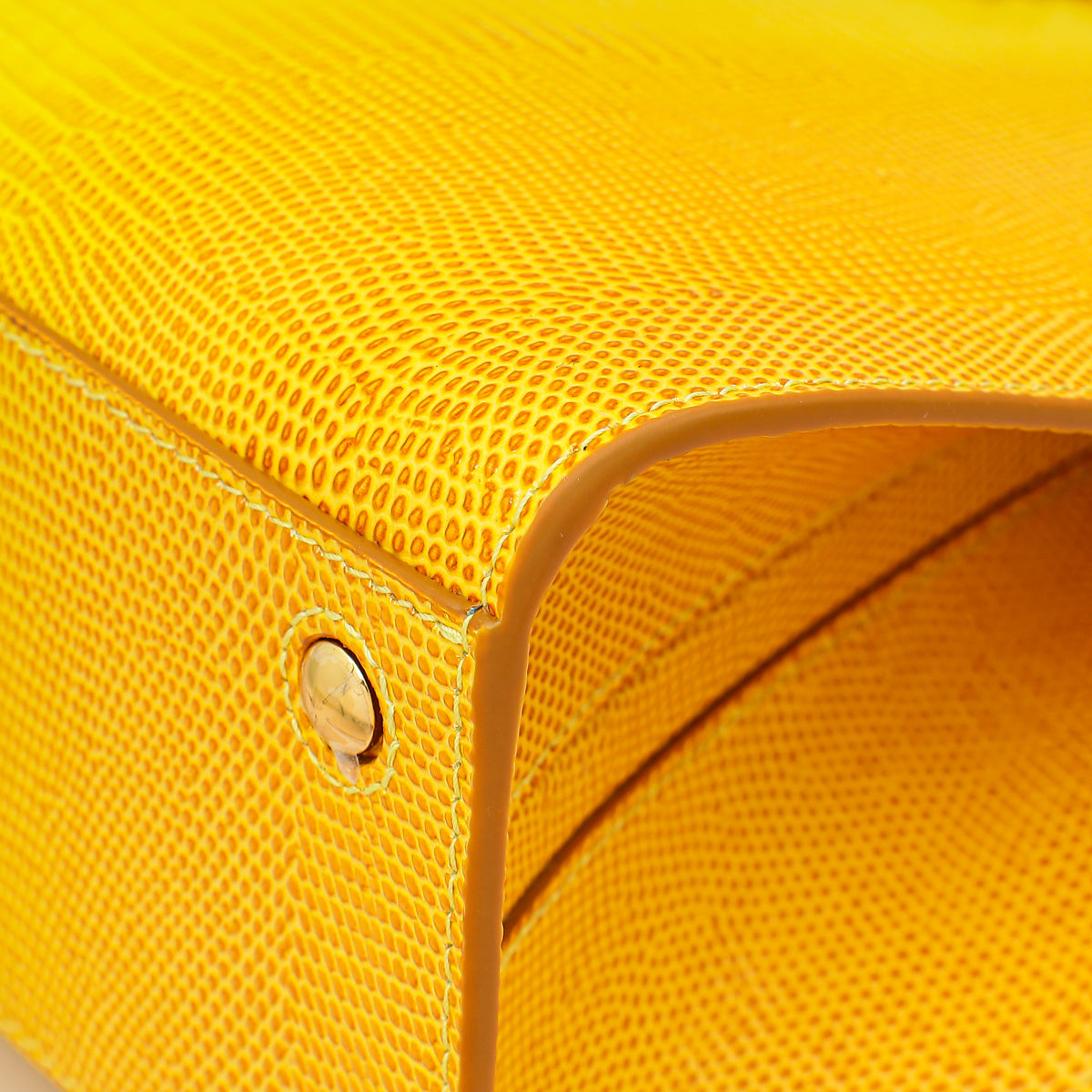 Burberry Marigold Lizard Embossed Frances Top Handle Bag
