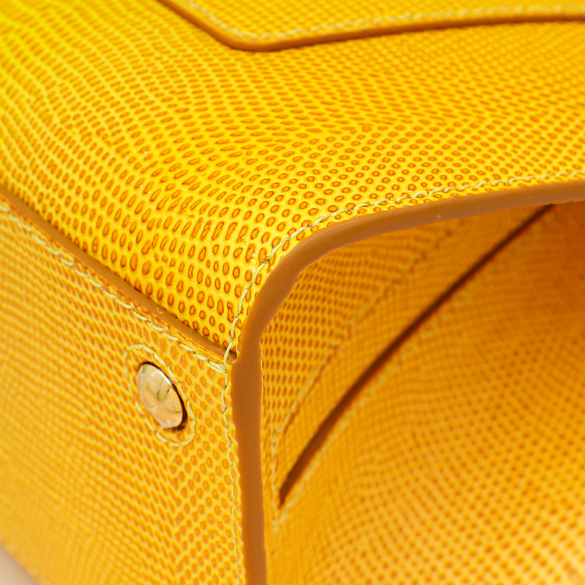 Burberry Marigold Lizard Embossed Frances Top Handle Bag