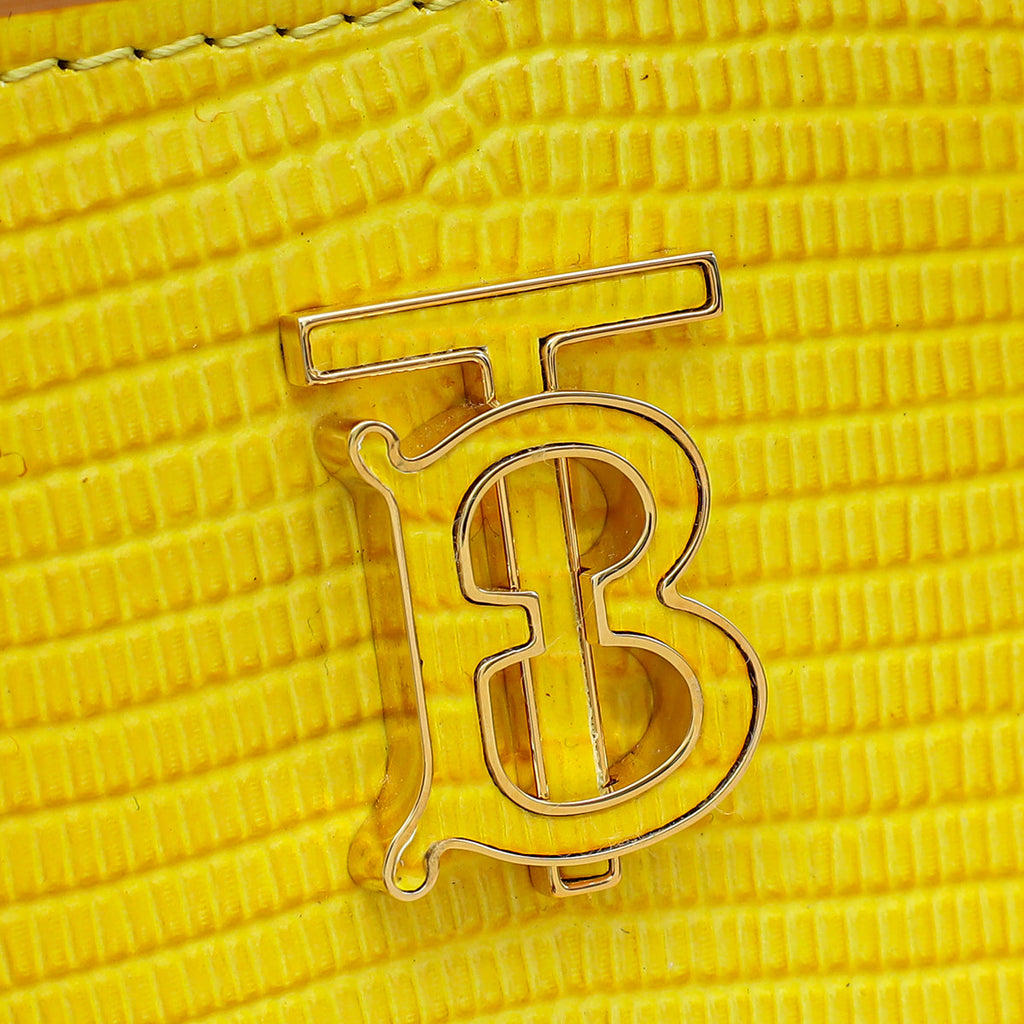 Burberry Marigold Lizard Embossed Frances Top Handle Bag