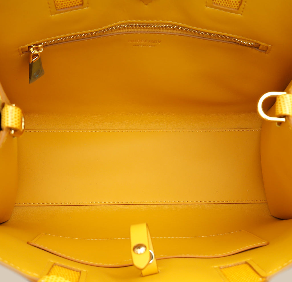 Burberry Marigold Lizard Embossed Frances Top Handle Bag