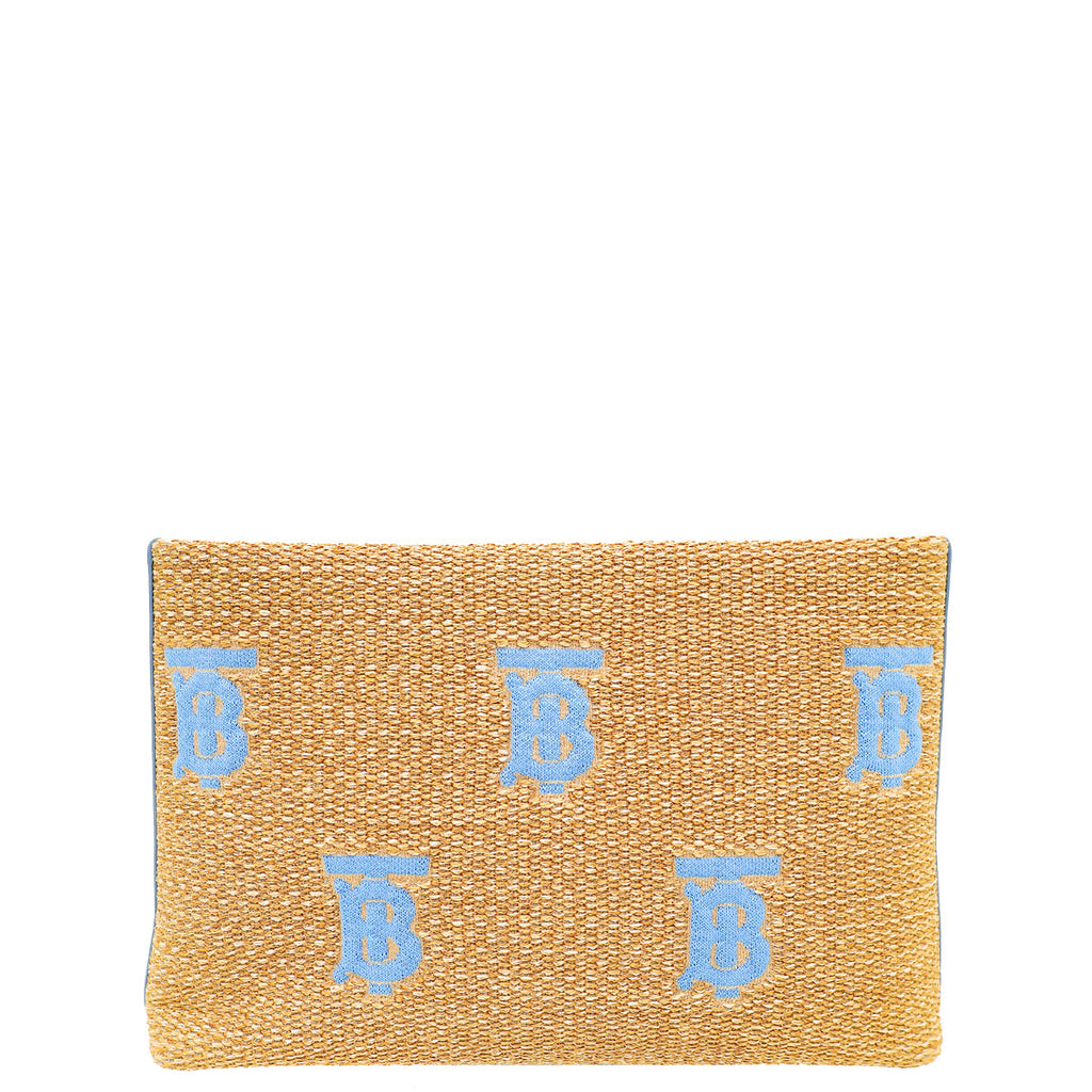 Burberry Bicolor Rafia Duncan Pouch