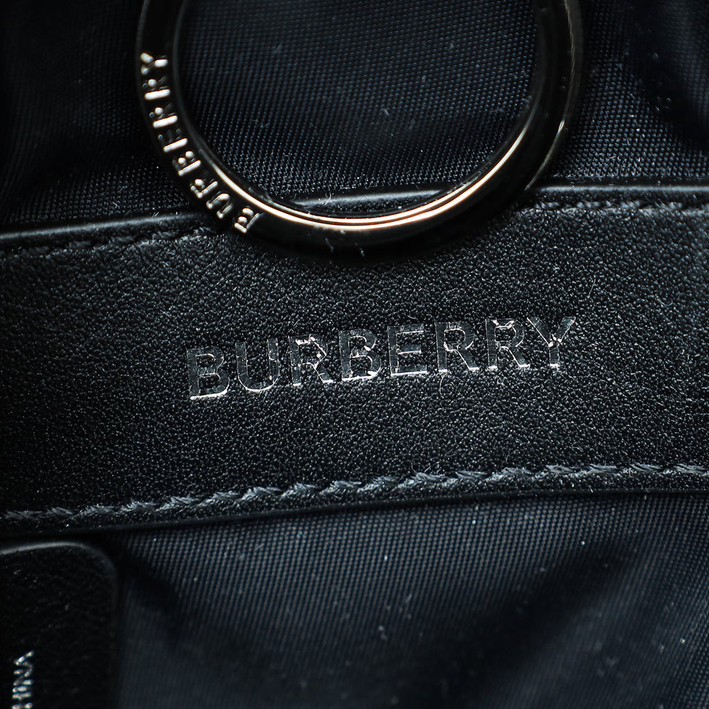 Burberry Azur Blue Vintage Check Mini Jett Backpack Key Charm