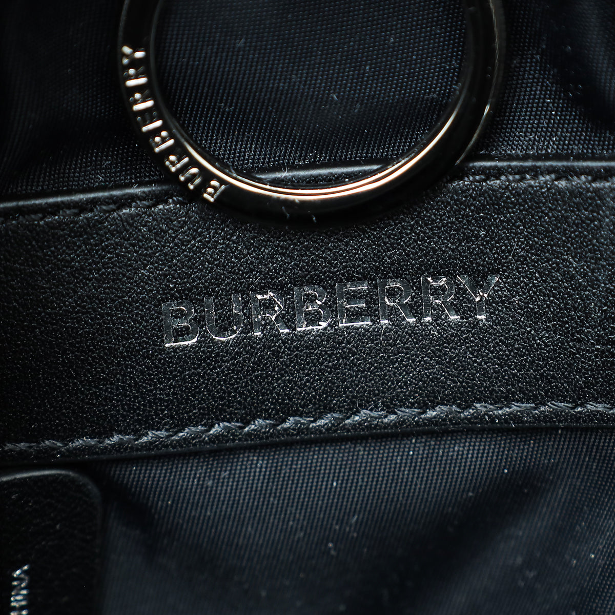 Burberry Azur Blue Vintage Check Mini Jett Backpack Key Charm