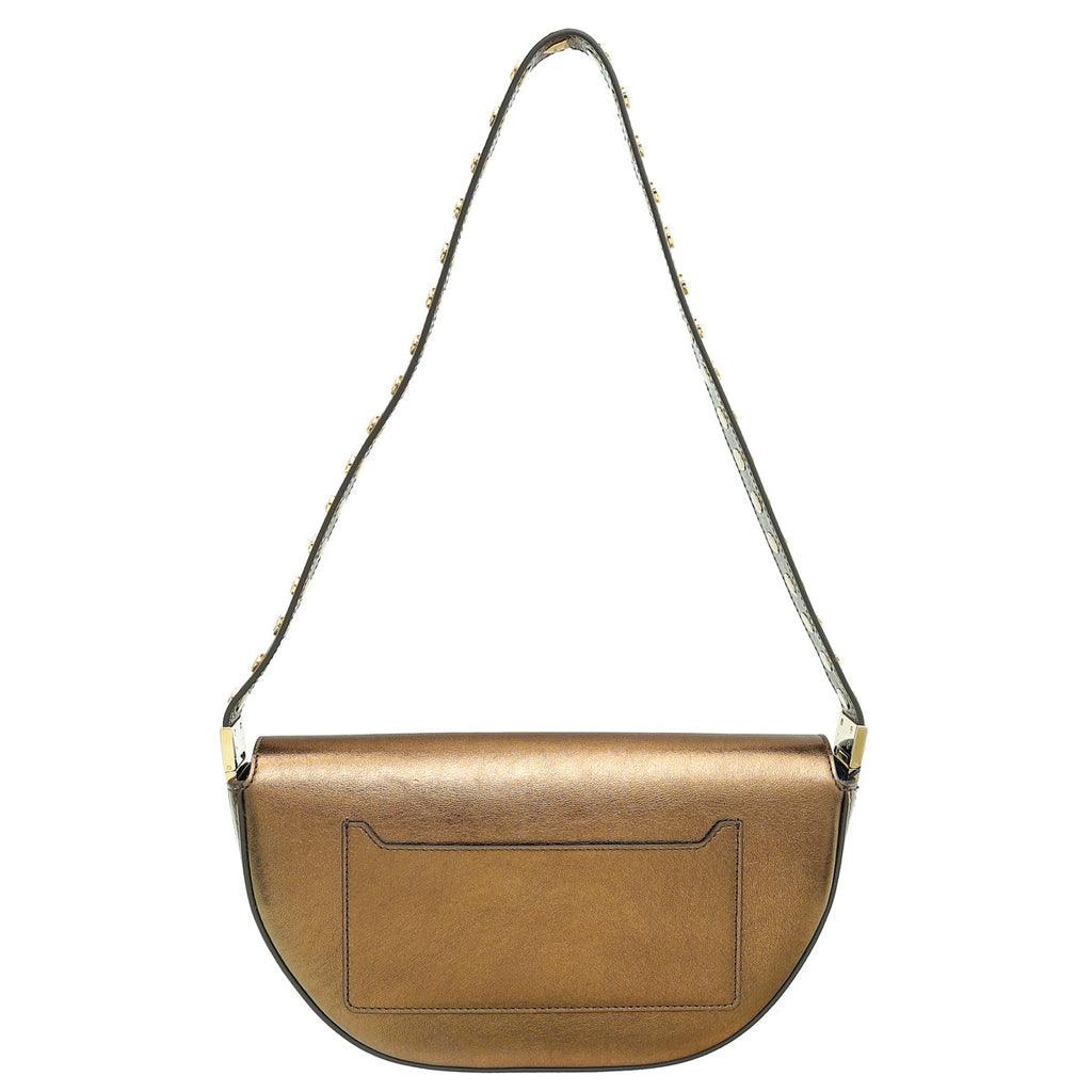 Burberry Metallic Bronze Studded Olympia Small Bag