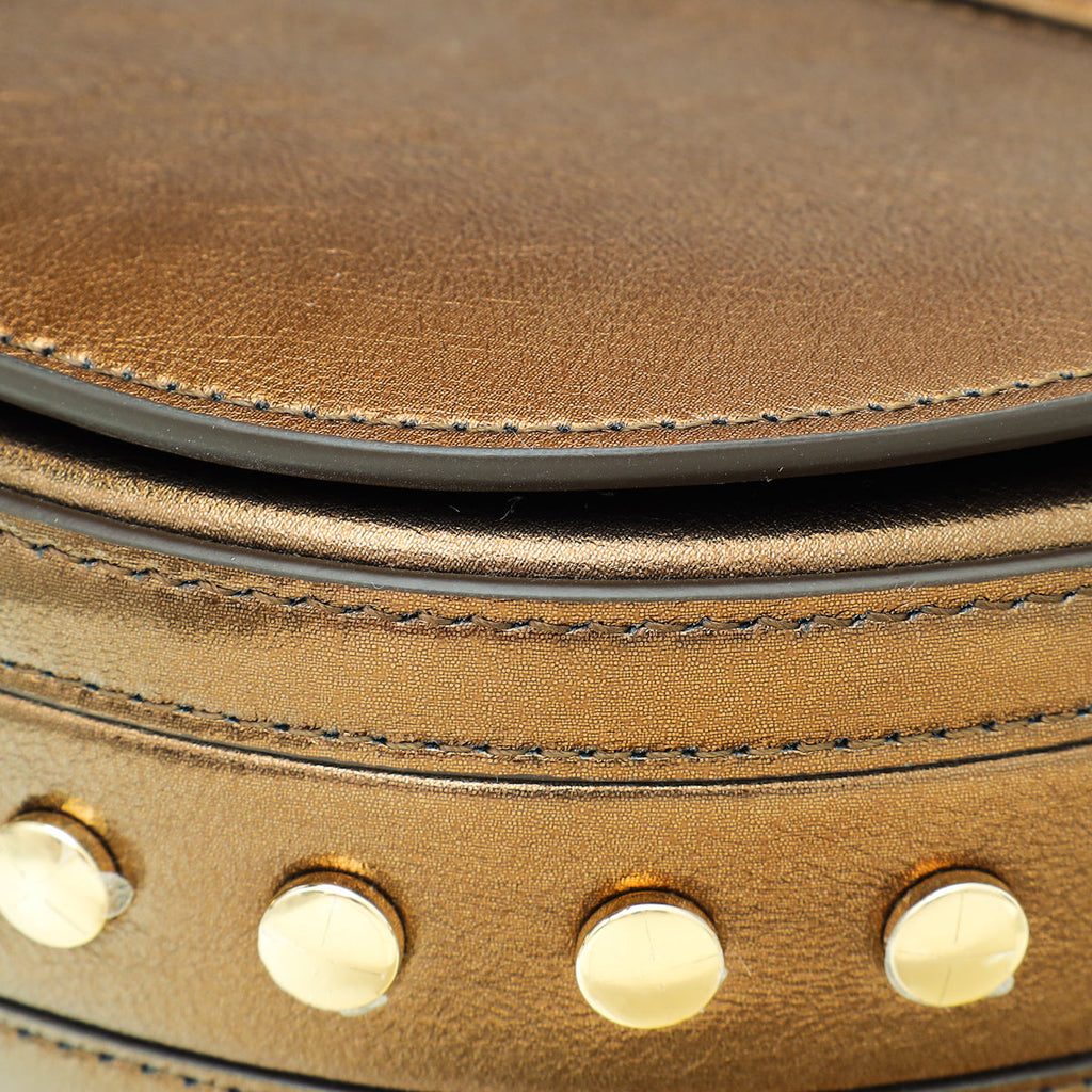 Burberry Metallic Bronze Studded Olympia Small Bag