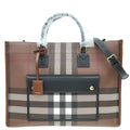 Burberry Dark Birch Brown Check Bio-based Medium Freya Tote Bag
